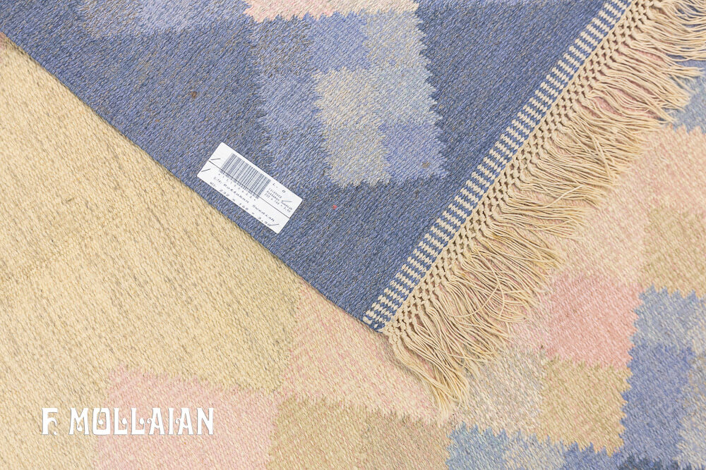 Semi Antique Swedish Signed Kilim n°:13189608